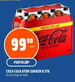 Coop Obs COCA-COLA UTEN SUKKER 8 STK tilbud