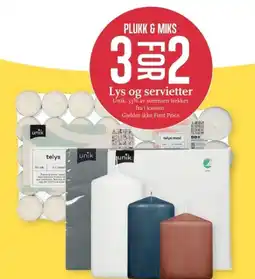 CC Mat Lys og servietter tilbud