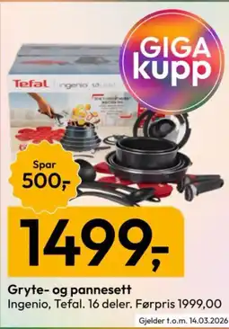 Gigaboks Gryte- og pannesett tilbud