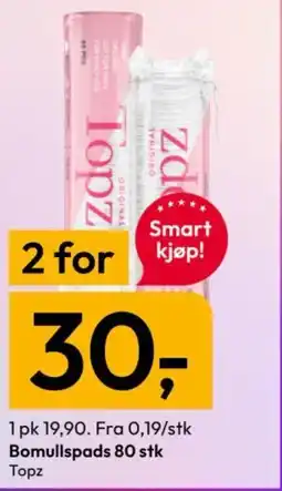 Gigaboks Bomullspads 80 stk tilbud