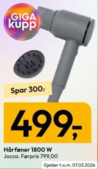 Gigaboks Hårføner 1800 w tilbud