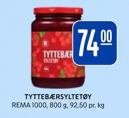 Rema 1000 TYTTEBÆRSYLTETØY tilbud