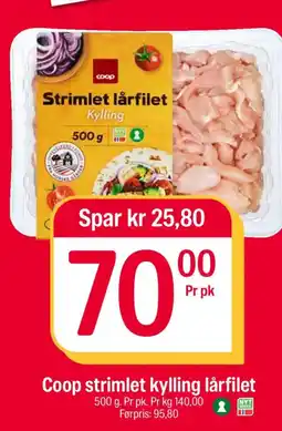 Coop Extra Coop strimlet kylling lårfilet tilbud