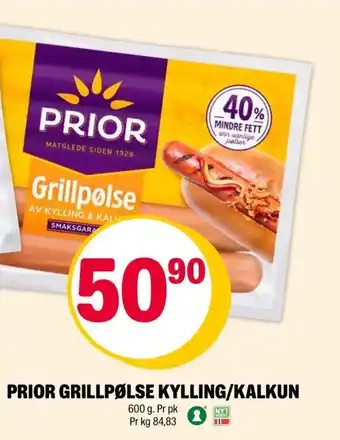 Coop Extra Prior grillpølse kylling/kalkun tilbud