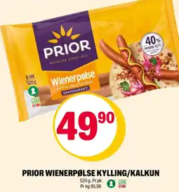 Coop Extra Prior wienerpølse kylling/kalkun tilbud