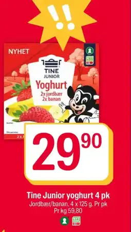 Coop Extra Tine Junior yoghurt 4 pk tilbud