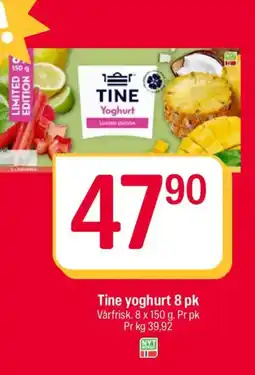 Coop Extra Tine yoghurt 8 pk tilbud