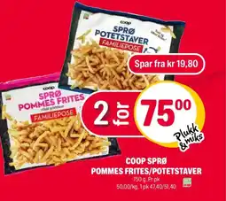Coop Extra Coop sprø pommes frites/potetstaver tilbud