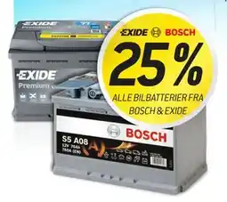 Thansen ALLE BILBATTERIER FRA BOSCH & EXIDE tilbud