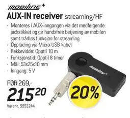 Thansen AUX-IN receiver tilbud