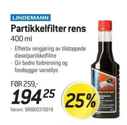 Thansen Partikkelfilter rens tilbud