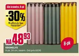 Europris Alle kronelys, 8-pk tilbud