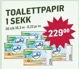 Holdbart TOALETTPAPIR 1 SEKK tilbud