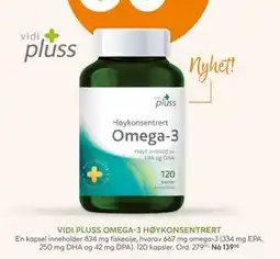 Vitusapotek VIDI PLUSS OMEGA-3 HØYKONSENTRERT tilbud