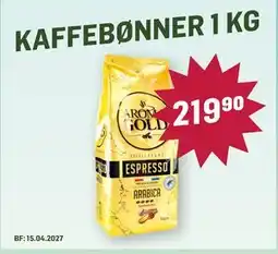 Holdbart KAFFEBØNNER 1 KG tilbud