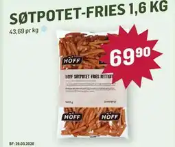 Holdbart SØTPOTET-FRIES 1,6 KG tilbud