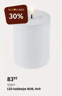 Nille Led kubbelys nor, hvit tilbud