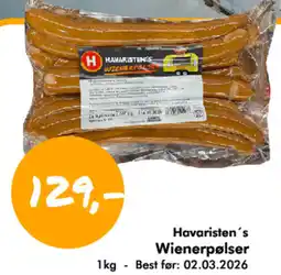 Havaristen Havaristen's wienerpølser tilbud