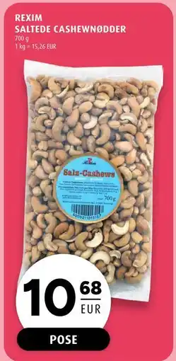 Scandinavian Park REXIM SALTEDE CASHEWNØDDER, EUR 10.68 tilbud