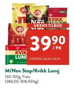 Jacobs M/Non Stop/Kvikk Lunsj tilbud