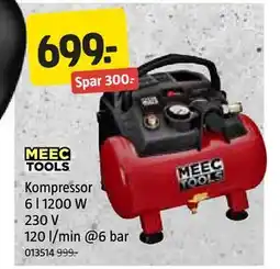 Jula Kompressor 6 l 1200 W 230 V 120 l/min @6 bar tilbud