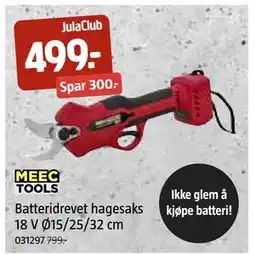Jula Batteridrevet hagesaks 18 V Ø15/25/32 cm, Medlemspris tilbud