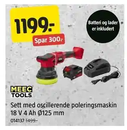 Jula Sett med oscillerende poleringsmaskin 18 V 4 Ah Ø125 mm tilbud