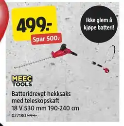 Jula Batteridrevet hekksaks med teleskopskaft 18 V 530 mm 190-240 cm tilbud