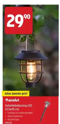 Jula Solcellebelysning LED 37,5x10 cm tilbud