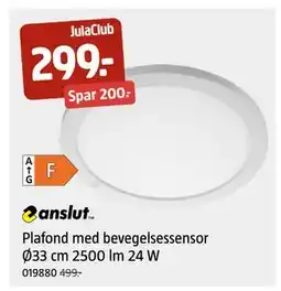 Jula Plafond med bevegelsessensor Ø33 cm 2500 lm 24 W, Medlemspris tilbud