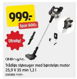 Jula Trådløs støvsuger med børsteløs motor 25,9 V 35 min 1,2 l tilbud