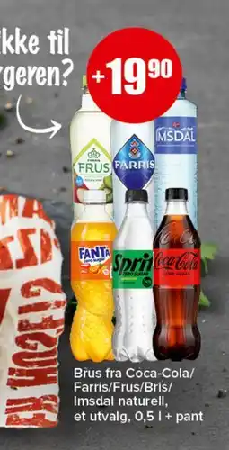 Spar Brus fra Coca-Cola/Farris/Frus/Bris/Imsdal naturell tilbud
