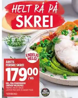 Meny ÅRETS FERSKE SKREI tilbud