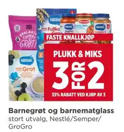 Meny Barnegrøt og barnematglass tilbud