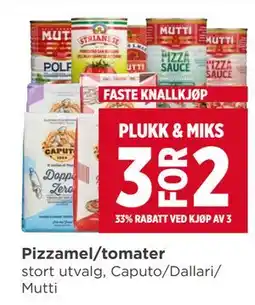 Meny Pizzamel/tomater tilbud