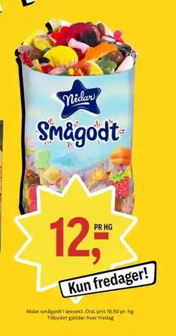 Coop Prix Nidar smågodt i løsvekt tilbud