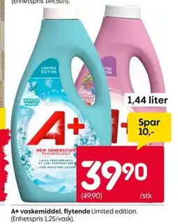 Rusta A+ vaskemiddel, flytende tilbud