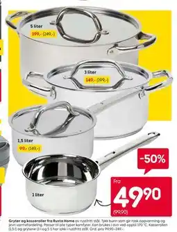 Rusta Gryter og kasseroller fra Rusta Home tilbud