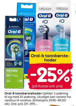 Rusta Oral-b tannbørstehoder tilbud