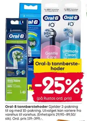 Rusta Oral-b tannbørstehoder tilbud
