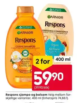 Rusta Respons sjampo og balsam tilbud