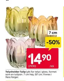 Rusta Telysholder Tulip tilbud