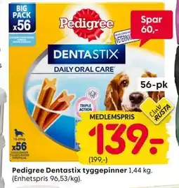 Rusta Pedigree Dentastix tyggepinner, Medlemspris tilbud