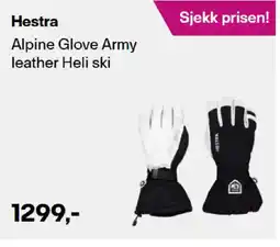 XXL Sport Hestra Alpine Glove Army leather Heli ski tilbud