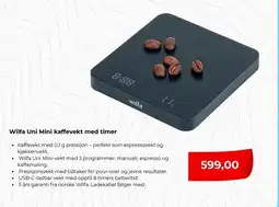 Clas Ohlson Wilfa Uni Mini kaffevekt med timer tilbud