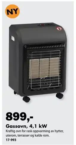 Biltema Gassovn, 4,1 kW tilbud