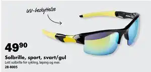 Solbrille, sport, svart/gul