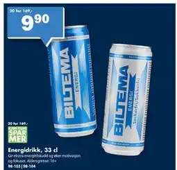 Biltema Energidrikk, 33 cl tilbud