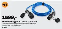 Biltema Ladekabel Type 2 1-fase, 32 A 5 m tilbud