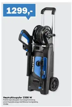 Biltema Høytrykksspyler 2200 W tilbud